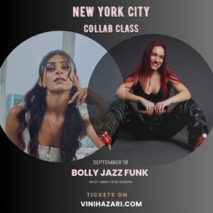 09/18 COLLAB CLASS EMMA ROSA X VINI NEW YORK Bolly Jazz Funk 8:30-10:30PM