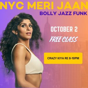 10/02 CRAZY KIYA RE NEW YORK Bolly Jazz Funk FREE CLASS